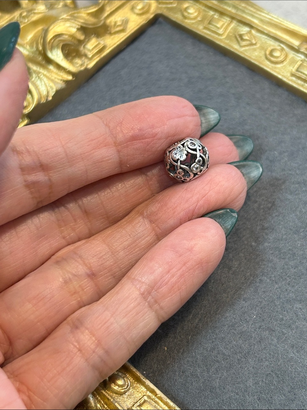 Pandora Sterling Silver for Disney Openwork Crystal Mickey & Minnie Bead